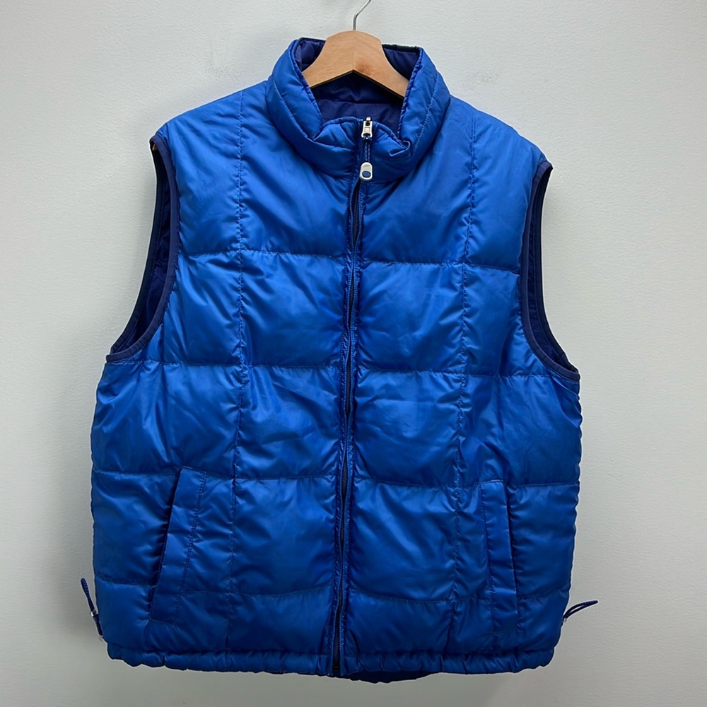 Vintage L.L. Bean Goose Down Puffer Vest Blue Reversible Warm Gorpcore Medium